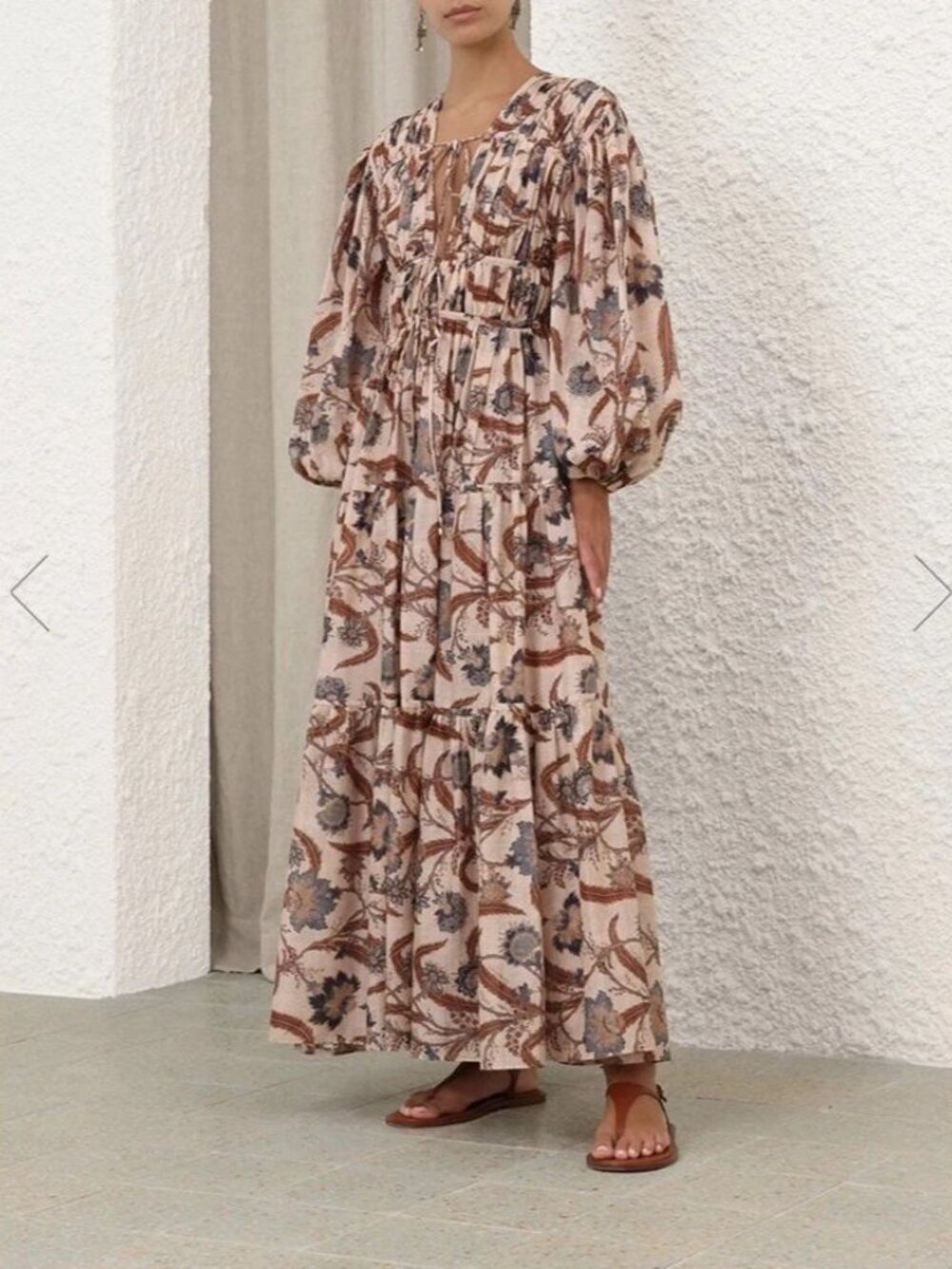 Zimmermann Ascension Tie Billow Cotton Tiered Maxi Dress AU 1 / US 6 NWT $1,250 - Picture 3 of 16